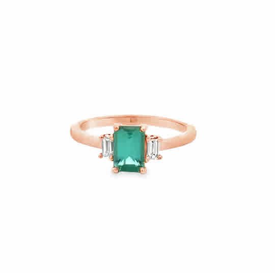 Vardy's Collection Round Tourmaline and Diamond Fashion Ring in 14K Rose Gold (1.02ct)