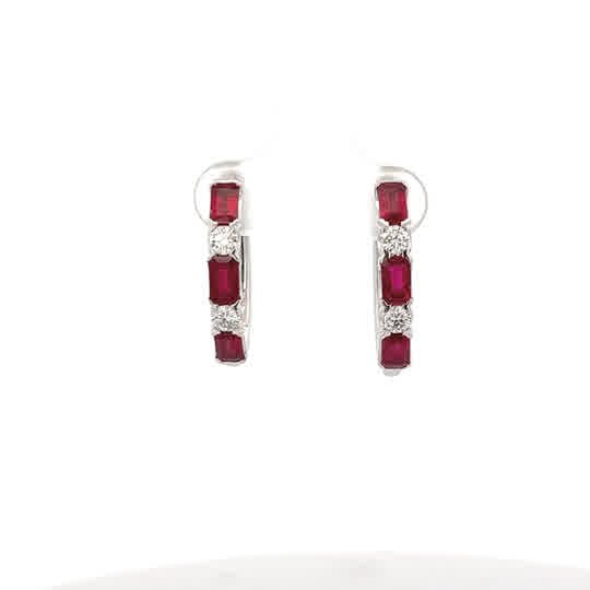 Vardy's Collection Ruby Stud Earrings in 18K White Gold (2.31ct)