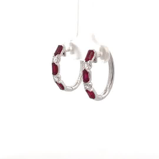 Vardy's Collection Ruby Stud Earrings in 18K White Gold (2.31ct)