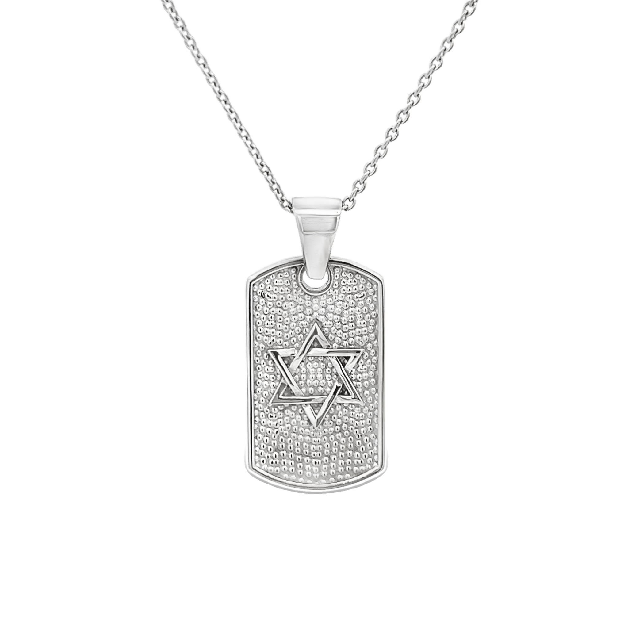 Vardy's Collection Star Of David Charm Necklace in 14K White Gold
