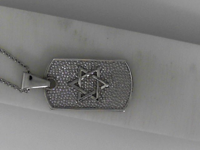 Vardy's Collection Star Of David Charm Necklace in 14K White Gold