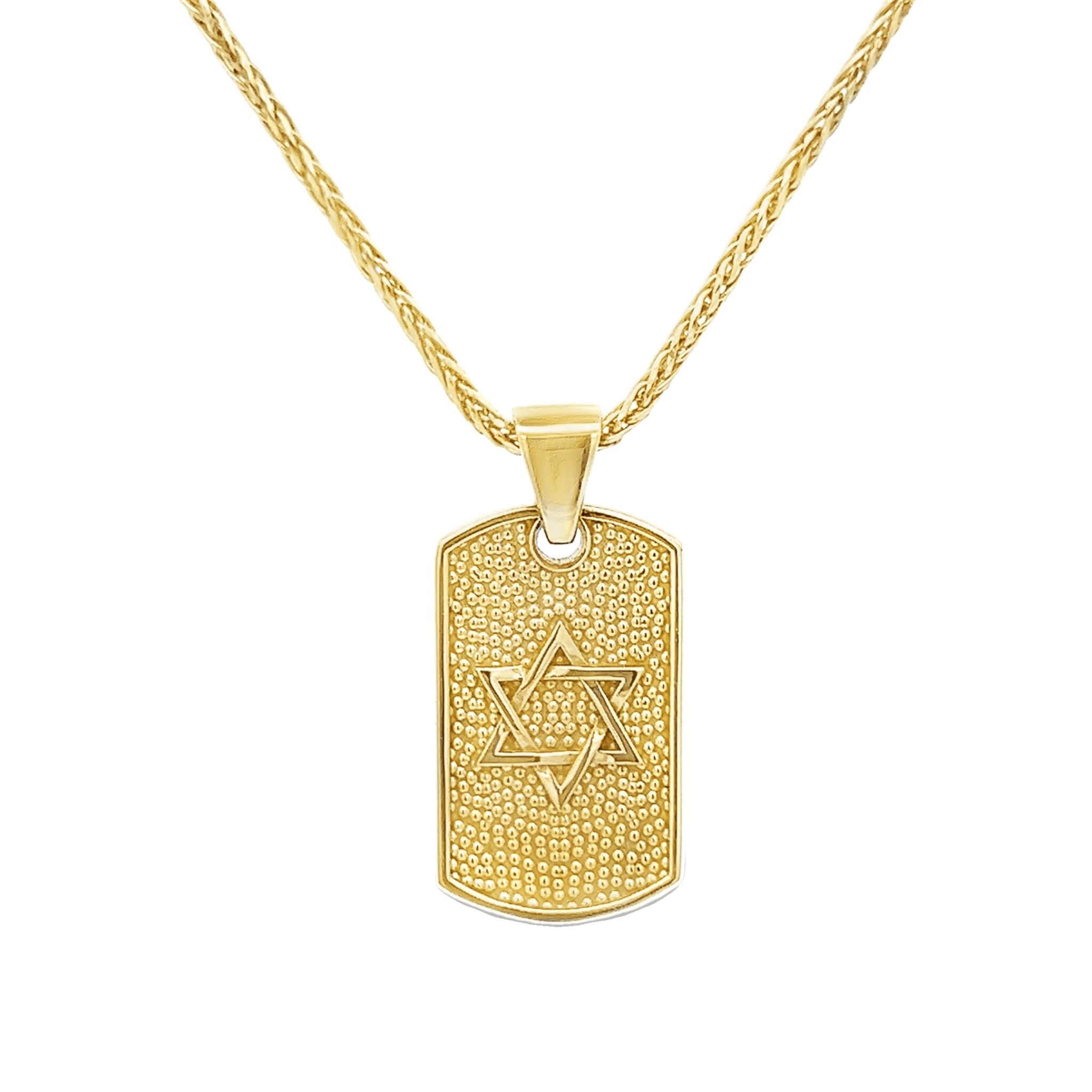 Vardy's Collection Star of David Wheat Charm Bracelet in 14K Yellow Gold