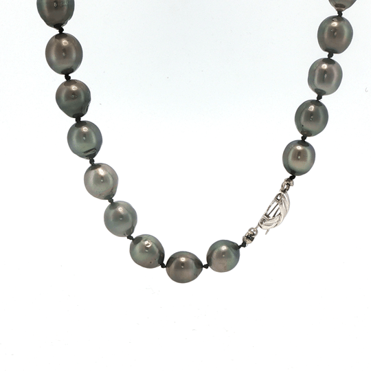 Vardy's Collection Tahitian Peacock Pearl Single Strand Bracelet in 14K White Gold