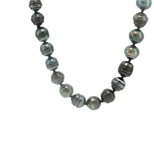 Vardy's Collection Tahitian Peacock Strand Necklace in 14K White Gold