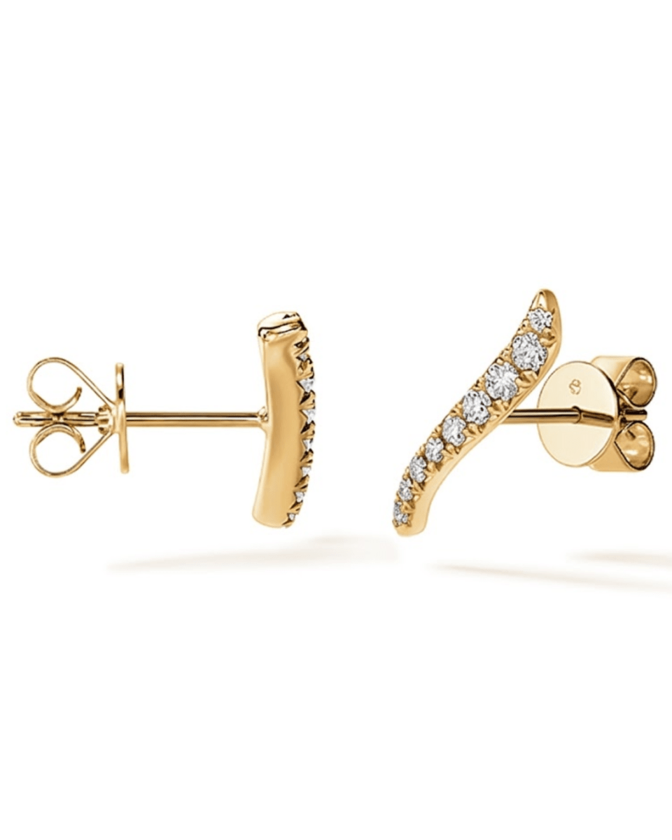 VELA FRENCH CUT PAVE Diamond Earrings in Yellow Gold (152-00471)