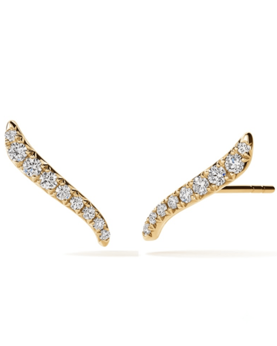 VELA FRENCH CUT PAVE Diamond Earrings in Yellow Gold (152-00471)