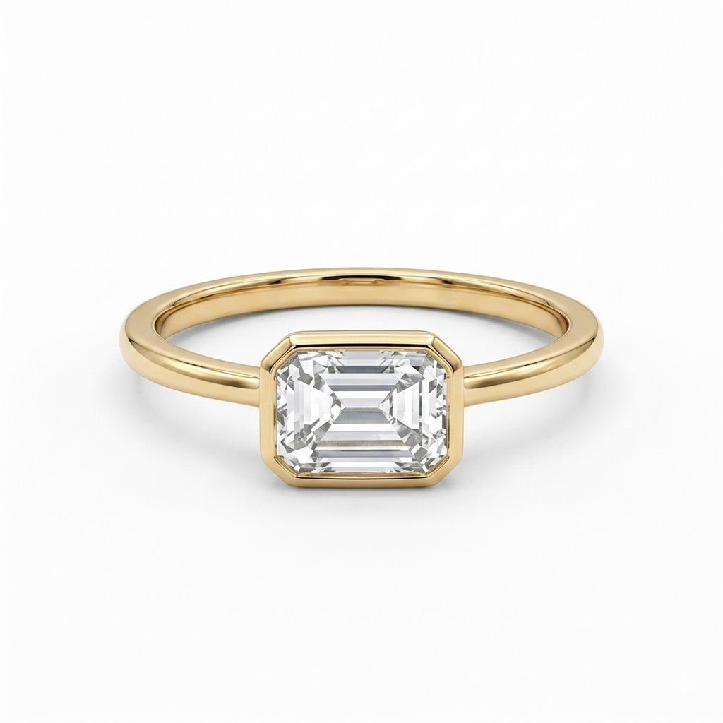 Yellow 14 Karat Bezel Setting Engagement Ring (100 - 00664)
