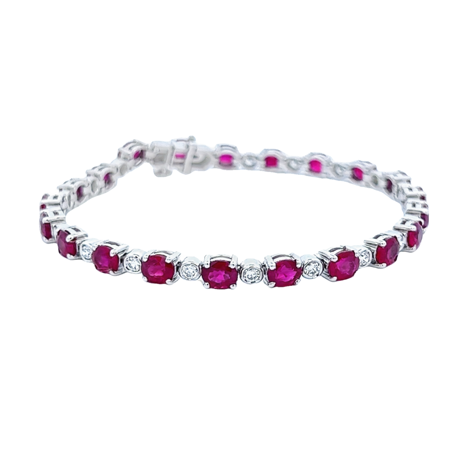 White Gold Ruby Bracelet Vardy's Jewelers Bay Area