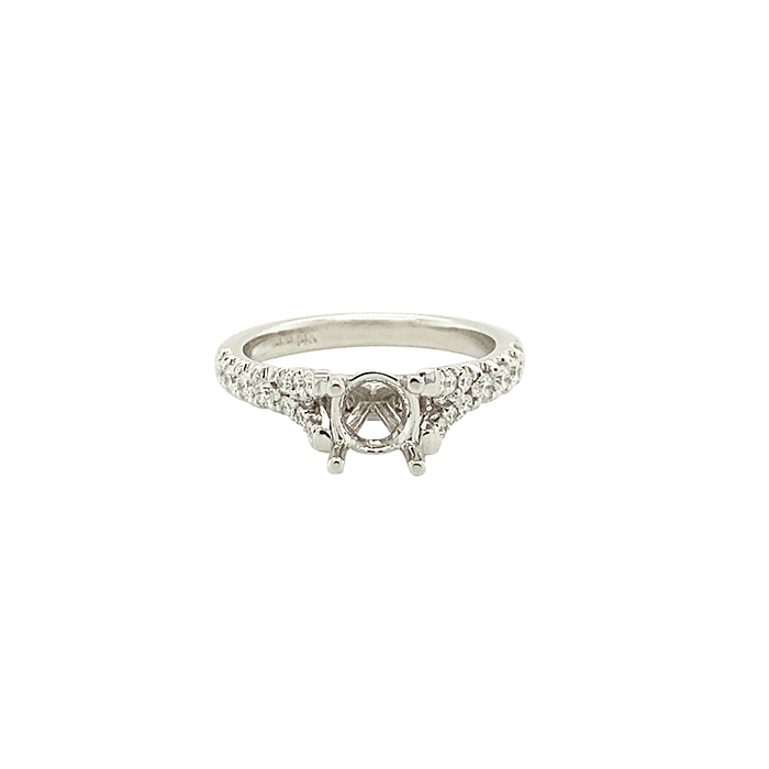 14 Karat White Gold Engagement Split Shank Ring Setting Vardy's
