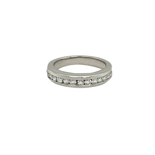 Platinum Channel Set Half Anniversary Wedding Band