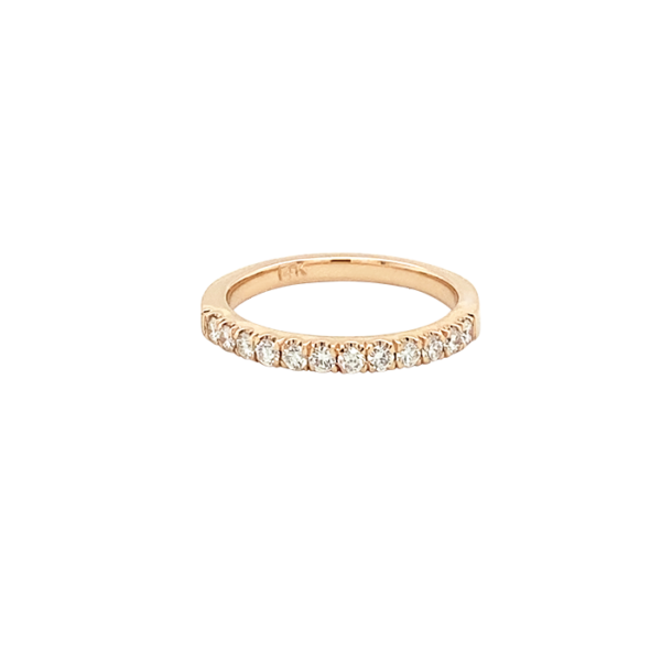 14 Karat Rose Gold Diamond Wedding Band