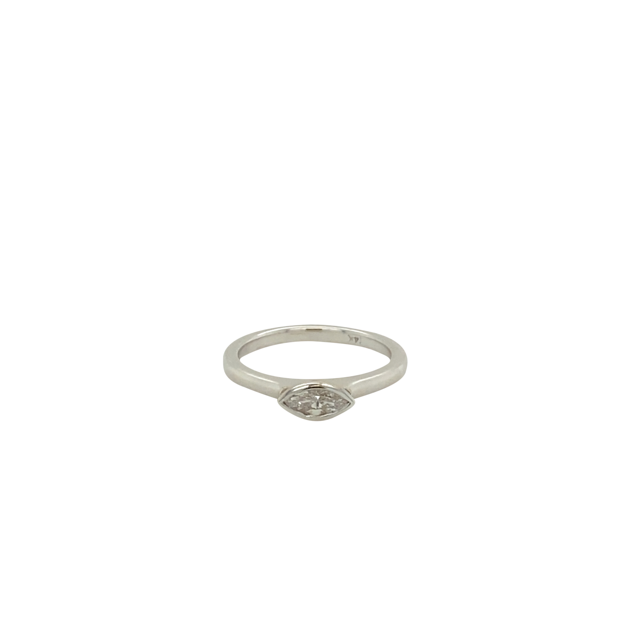 14 Karat White Gold Marquise Diamond Fashion Ring
