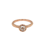 14 Karat Rose Gold Diamond Bezel Birthstone Ring
