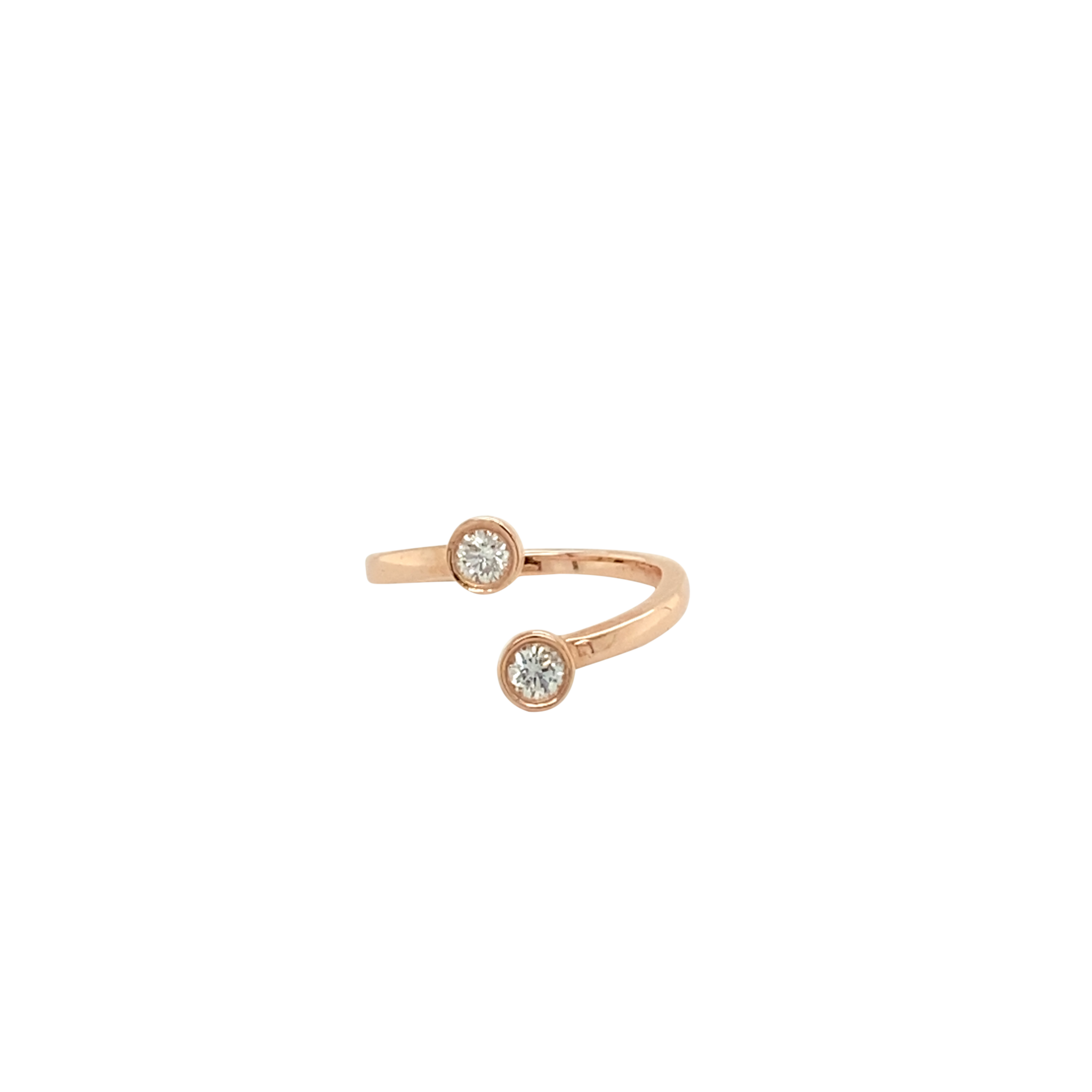 14 Karat Rose Gold Bezel Set Diamond Fashion Ring