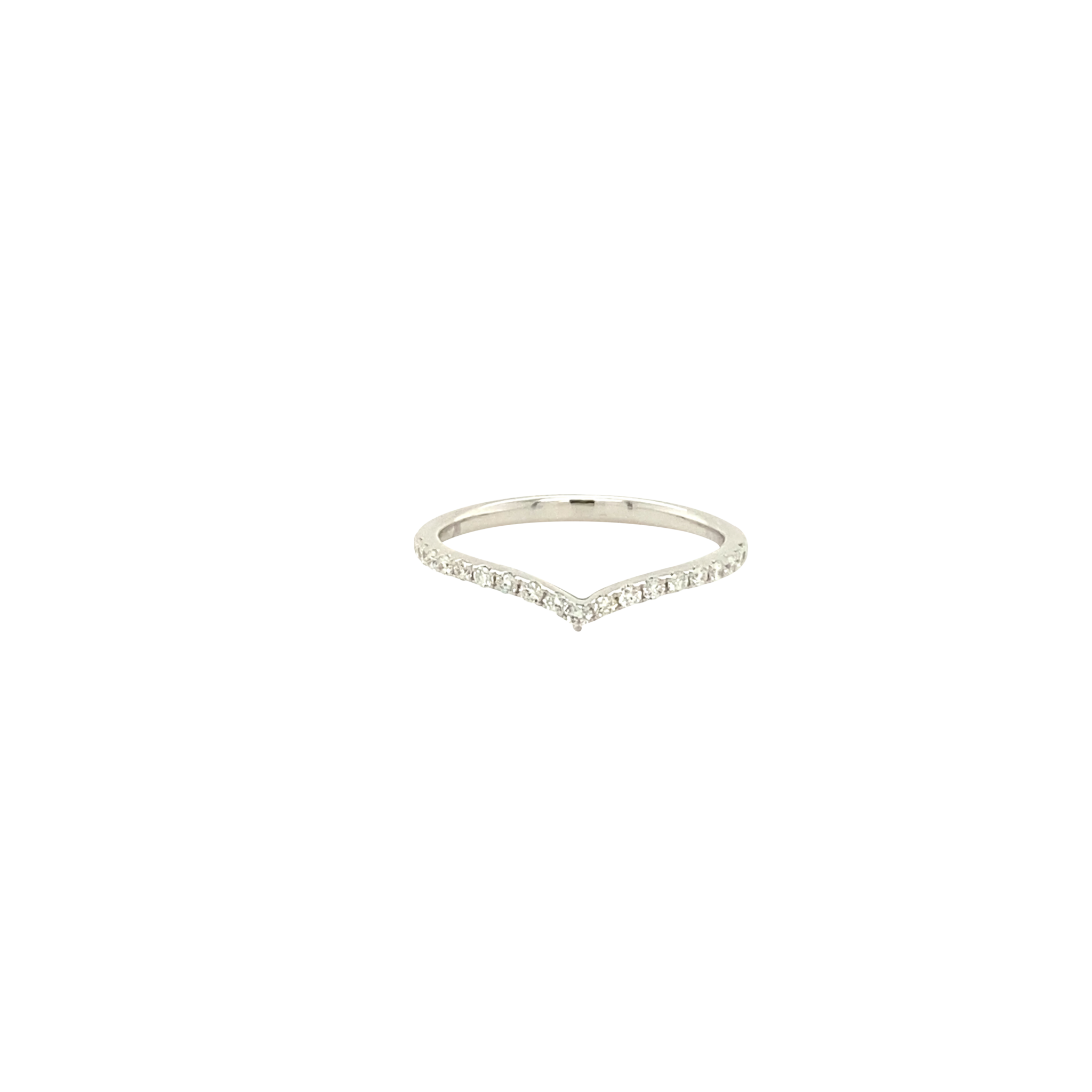 14 Karat White Gold V Diamond Fashion Ring