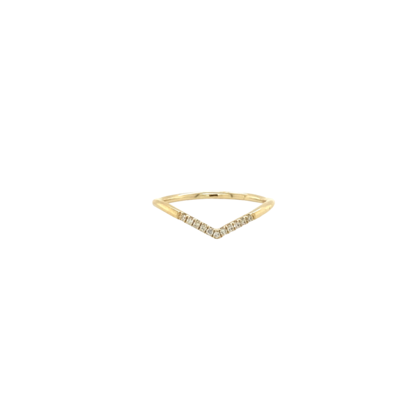 14 Karat Yellow Gold V Diamond Ring