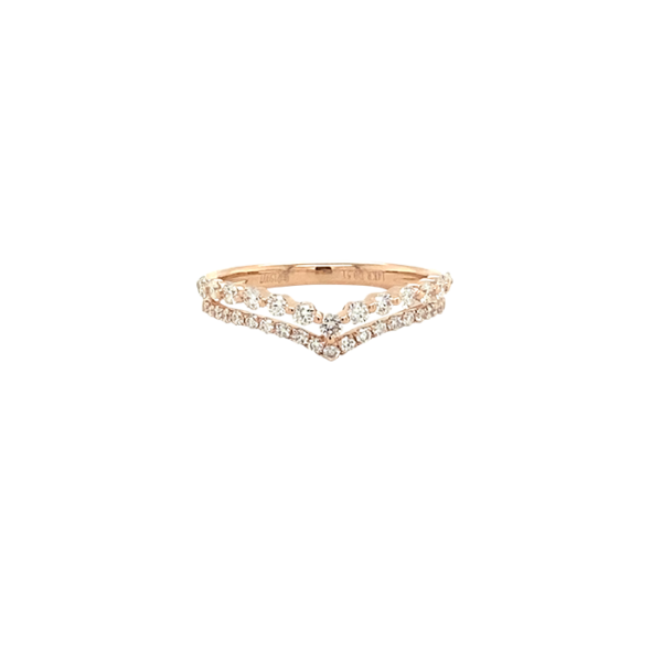 14 Karat Rose Gold Diamond Tiara Fashion Ring