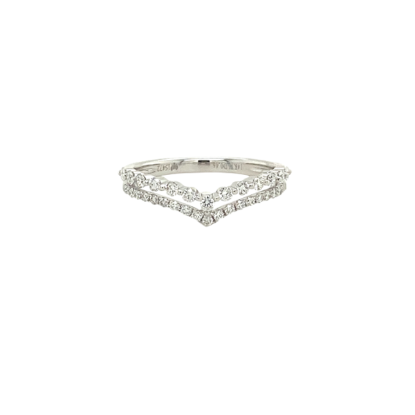 14 Karat White Gold Diamond Tiara Fashion Ring