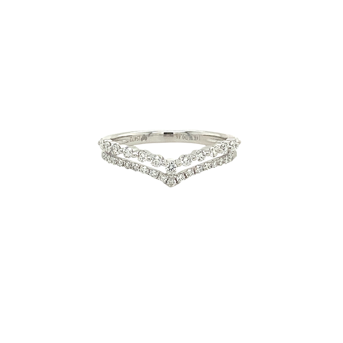 14 Karat White Gold Diamond Tiara Fashion Ring