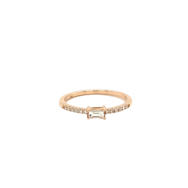 14 Karat Rose Gold Diamond Stackable Fashion Ring