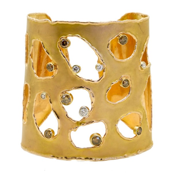 14 Karat Rose Gold Diamond Bangle
