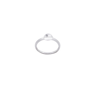 14 Karat White Gold Brushed Circle Diamond Ring