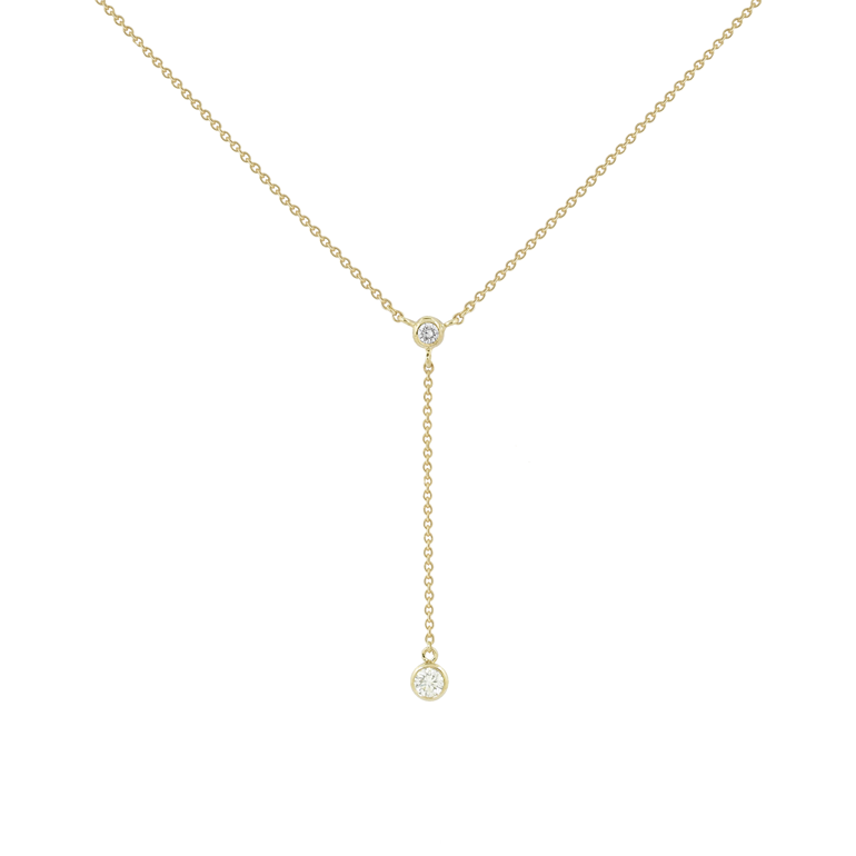 14 Karat Gold Diamond Drop Necklace