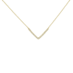 14 Karat Yellow Gold Open "V" Diamond Necklace