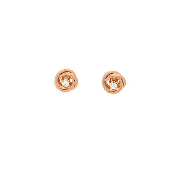 14 Karat Rose Gold Rose Stud Earrings