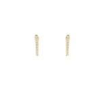 14 Karat Yellow Gold Small Hoop Diamond Earrings