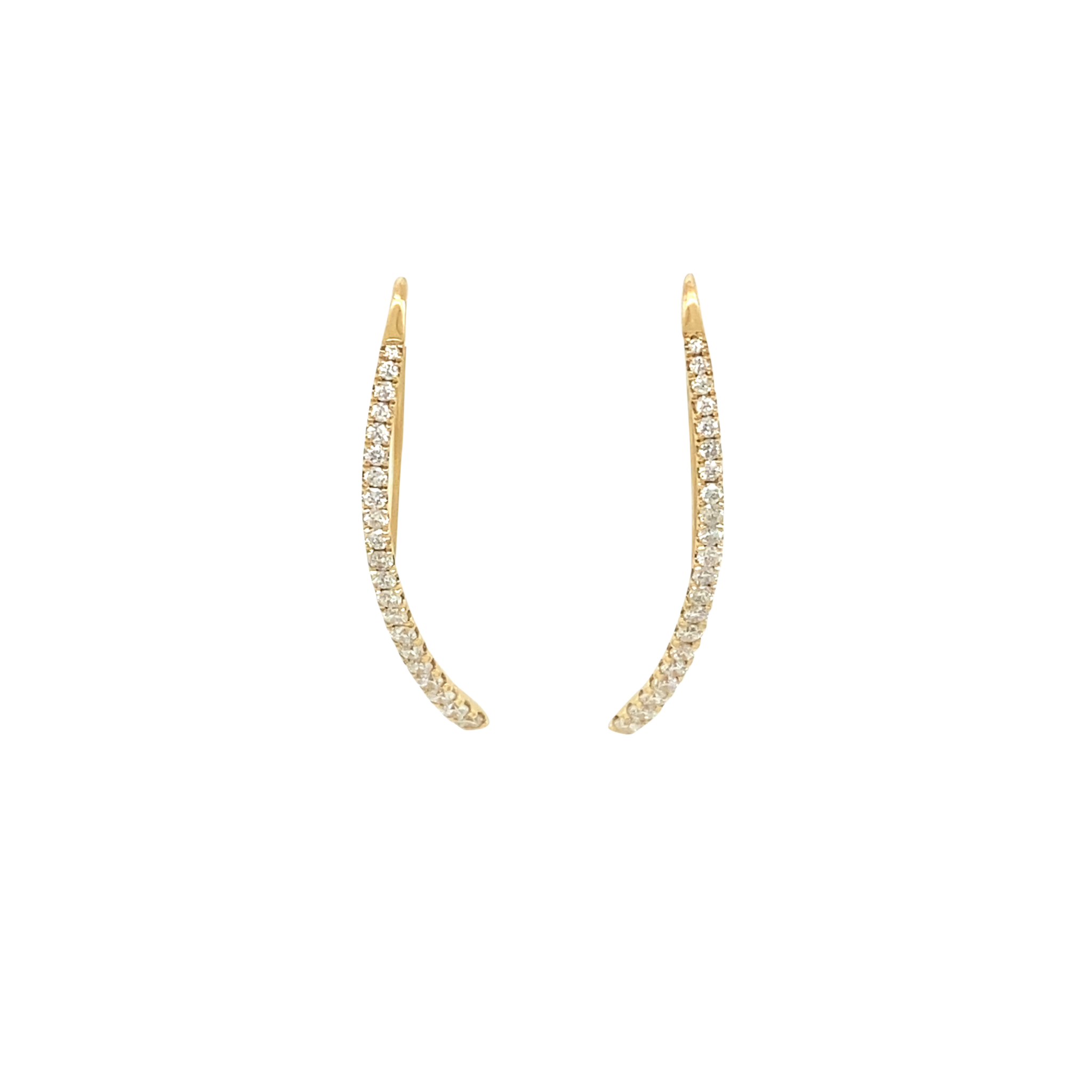 14 Karat Yellow Gold Threader Drop Diamond Earrings