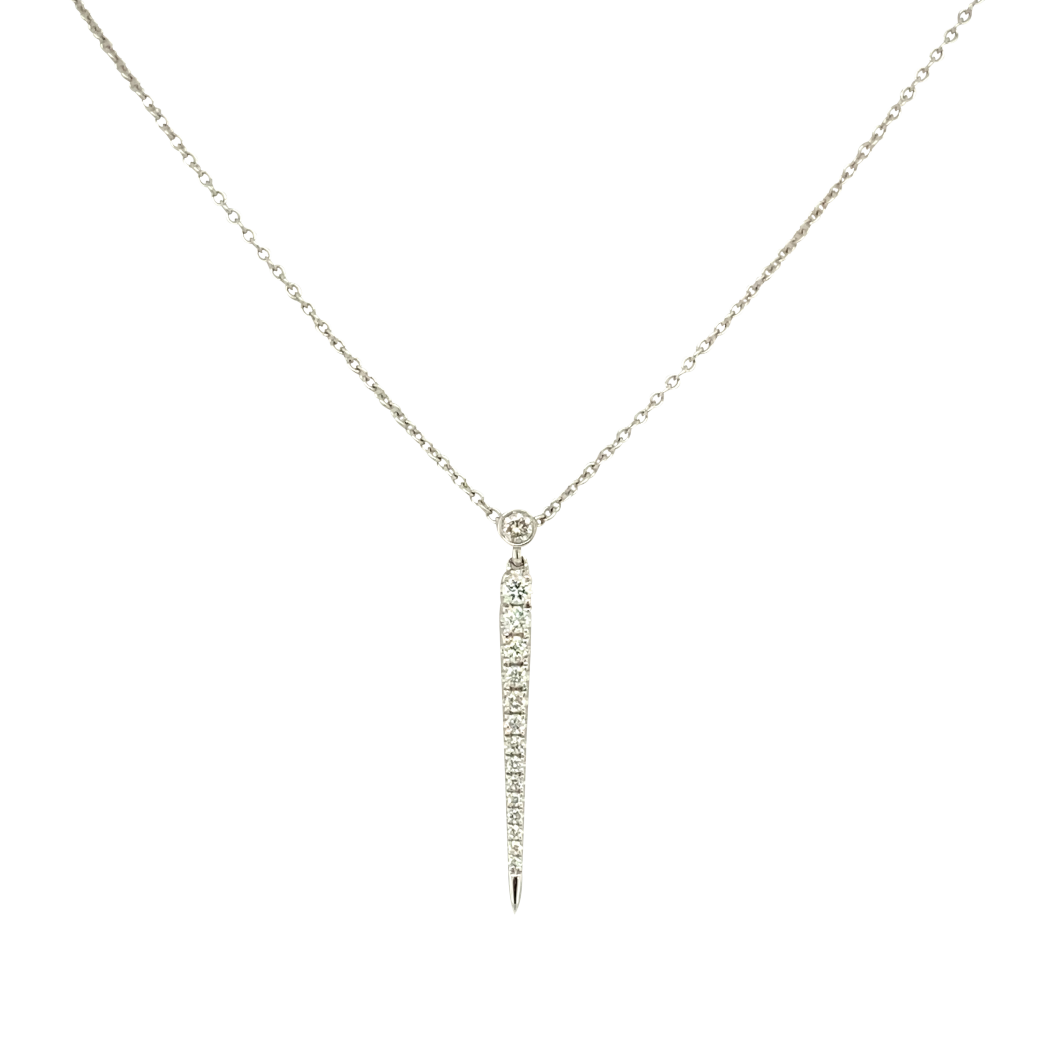 18 Karat White Gold Diamond Drop "Graduated" Pendant