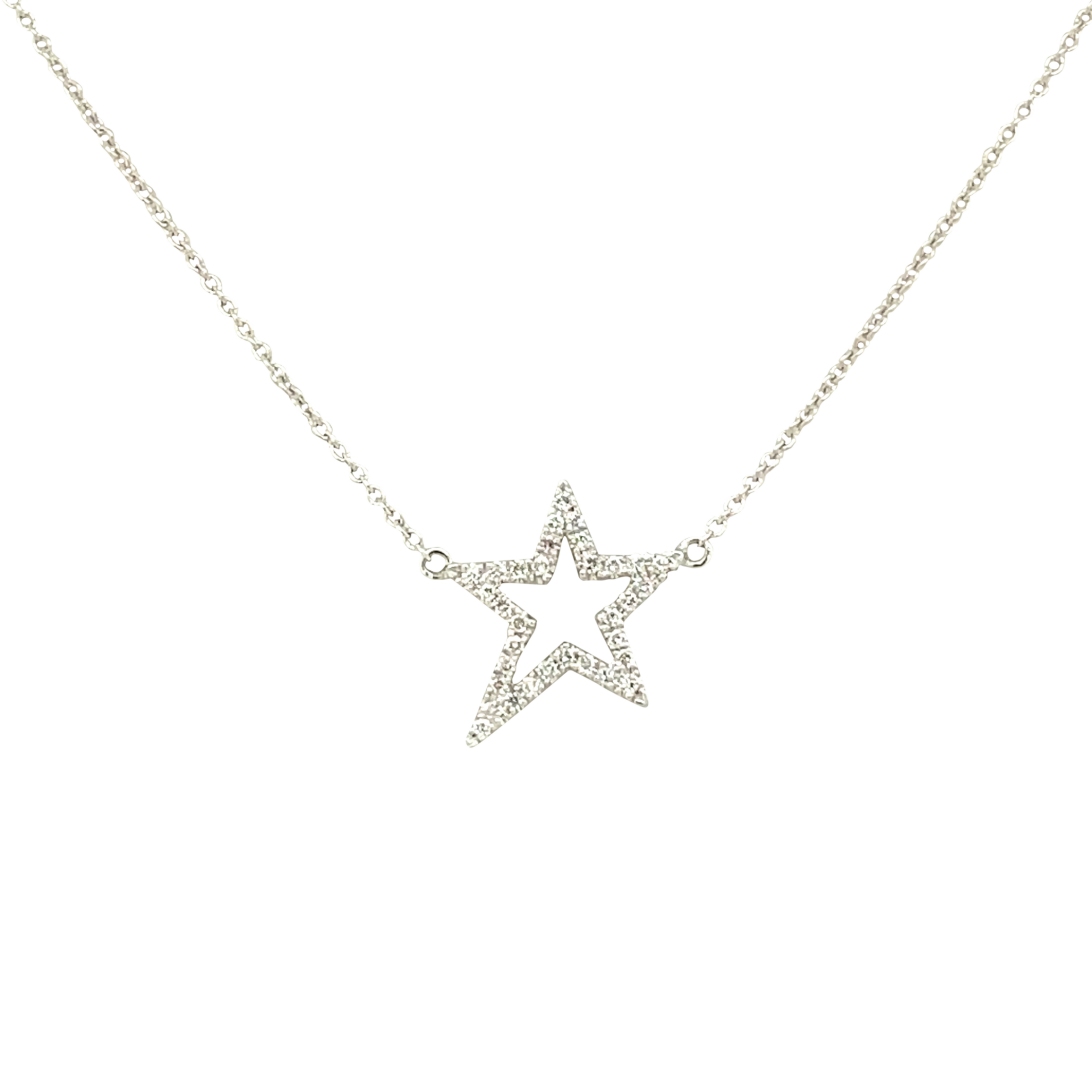 White Gold Star Pendant - Vardy's Jewelers Bay Area