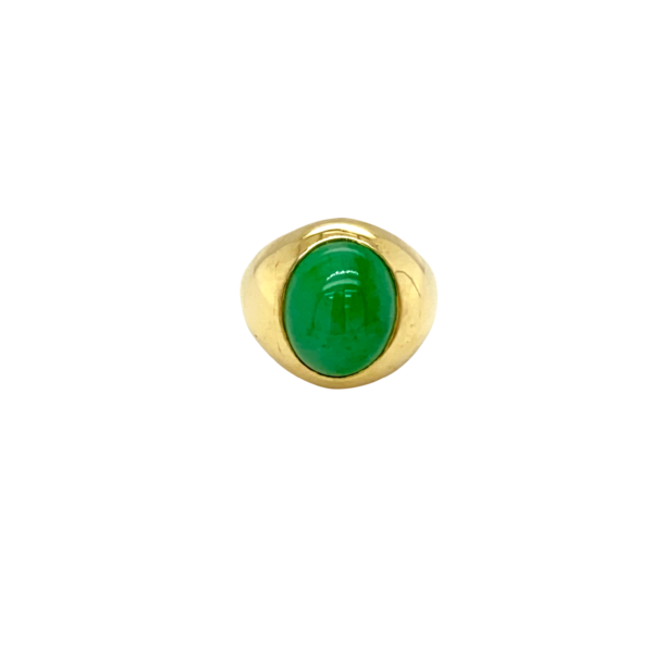 18 Karat Yellow Gold Jade Fashion Ring