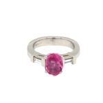 Platinum Pink Sapphire and Diamond Fashion Ring