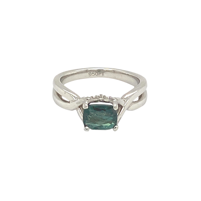 Platinum Alexandrite and Diamond Fashion Ring