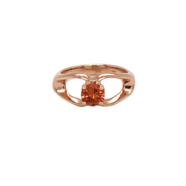 14 Karat Rose Gold Orange Garnet Free Form Fashion Ring