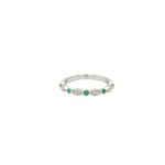14 Karat White Gold Emerald Stackable Ring