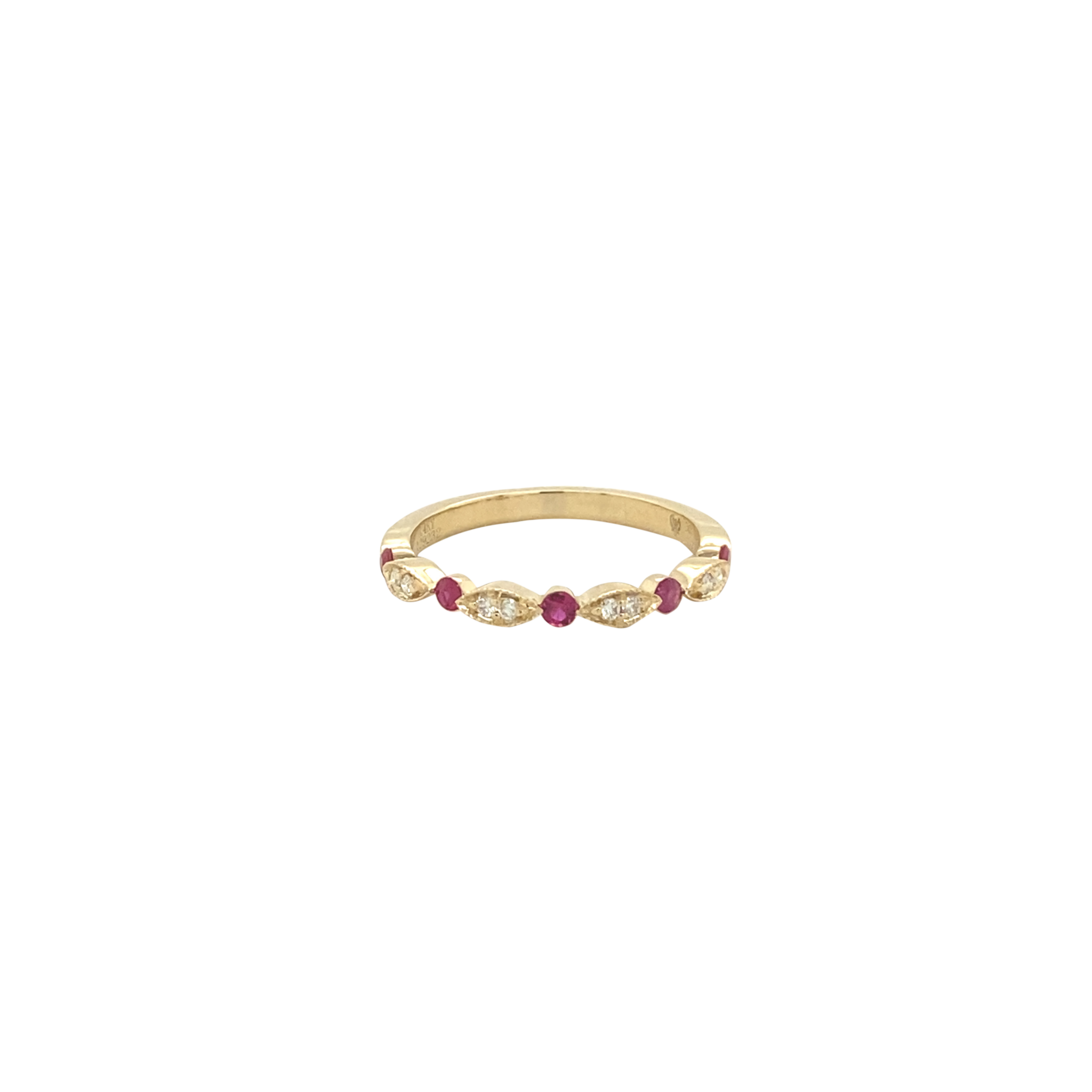 14 Karat Yellow Gold Ruby Stackable Ring