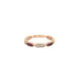 14 Karat Rose Gold Ruby and Diamond Stackable