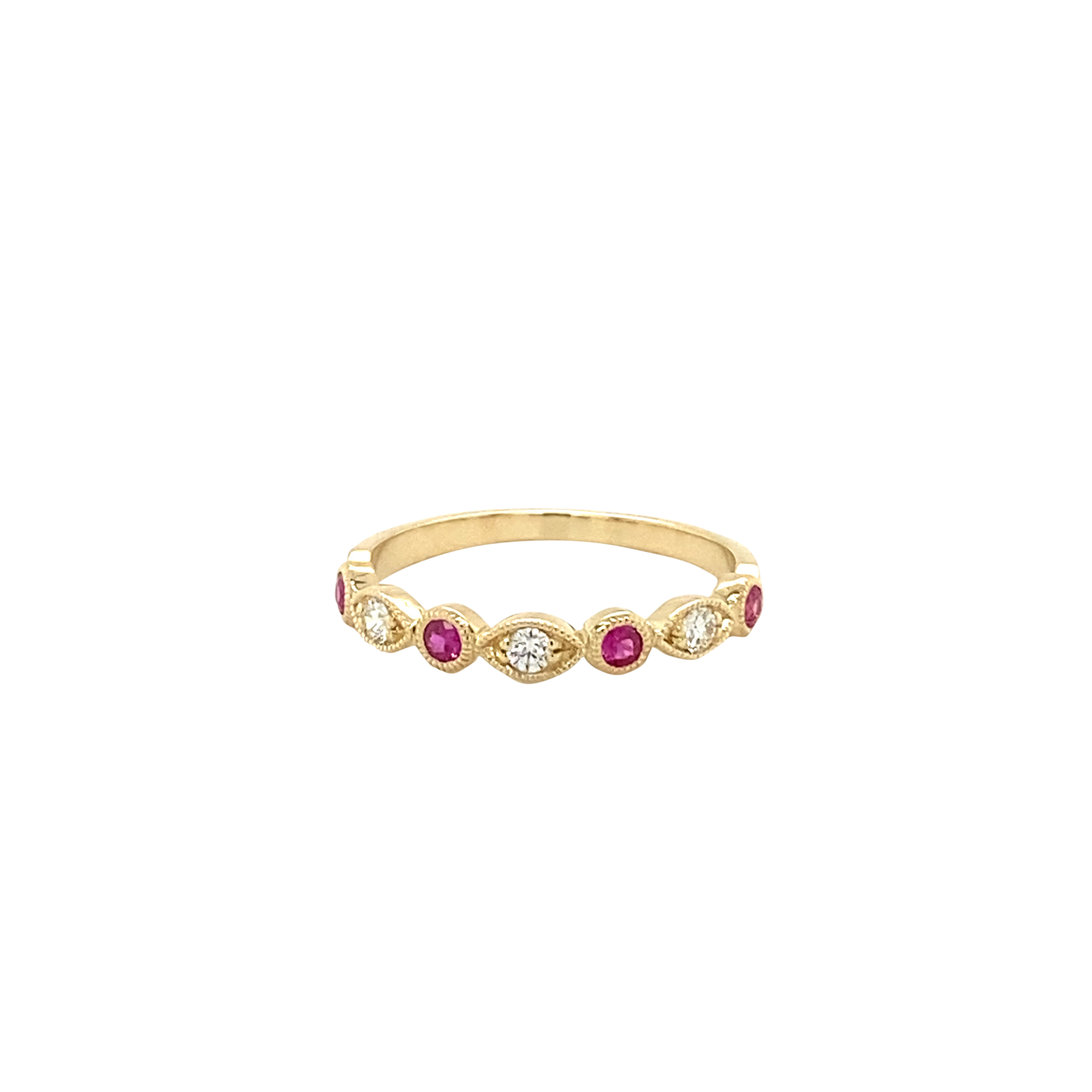 14 Karat Yellow Gold Ruby Stackable Ring
