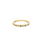 14 Karat Yellow Gold Emerald and Diamond Stackable Ring