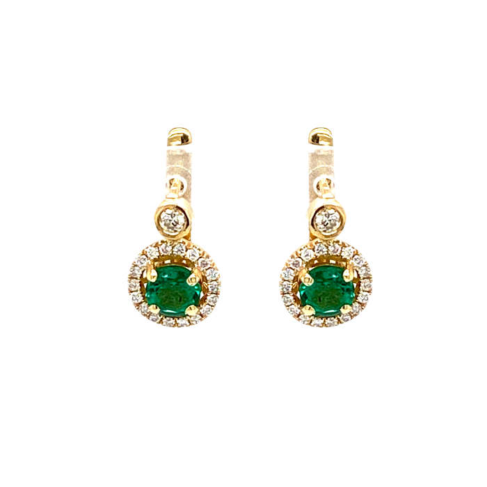 Halo Emerald Drop Earrings Vardy's Jewelers Bay Area