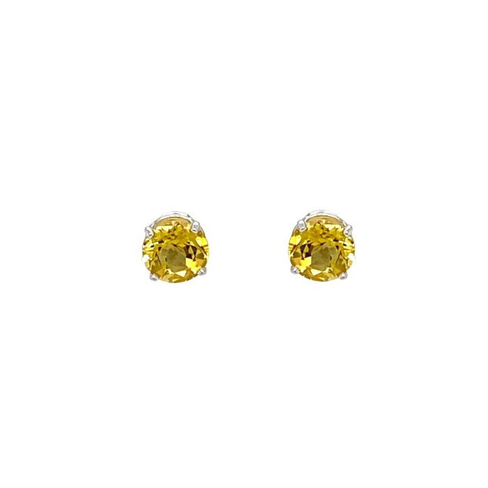 14 Karat Yellow Gold Yellow Emerald Stud Earrings