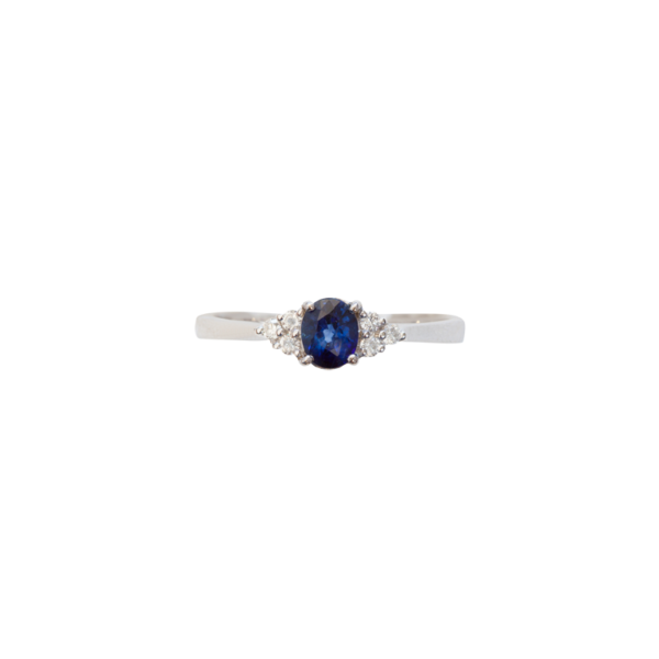 18 Karat White Gold Sapphire and Diamond Fashion Ring