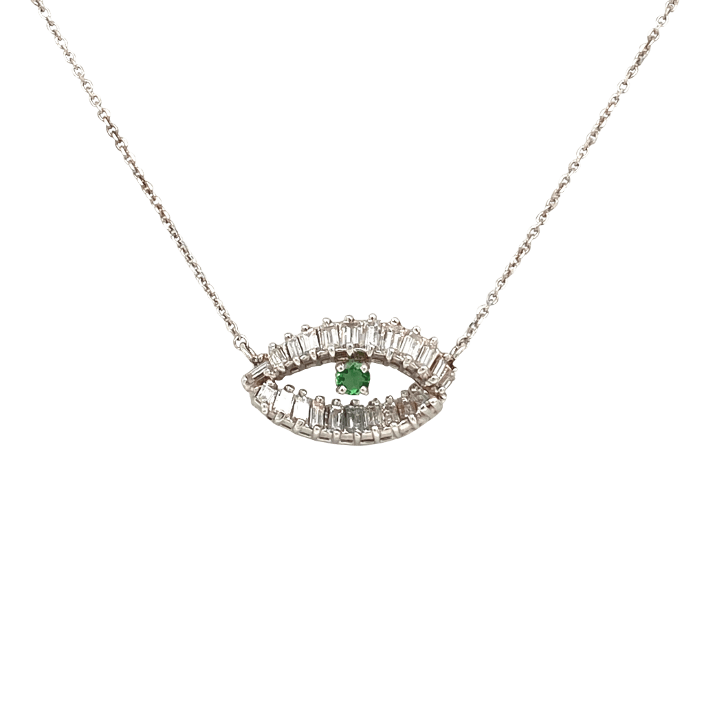 Emerald Evil Eye Pendant Vardy's Jewelers Bay Area