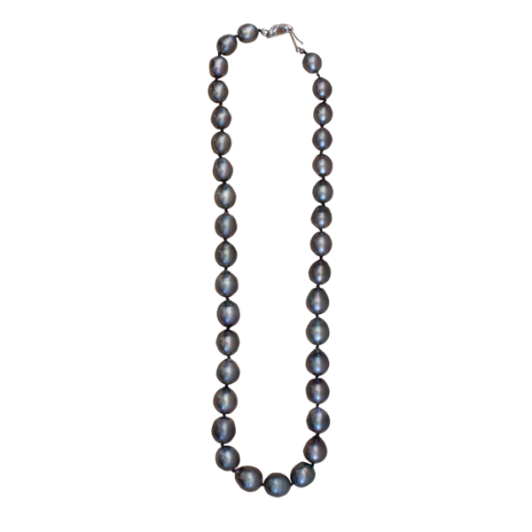 14 Karat White Gold Tahitian Pearl Single Strand Necklace