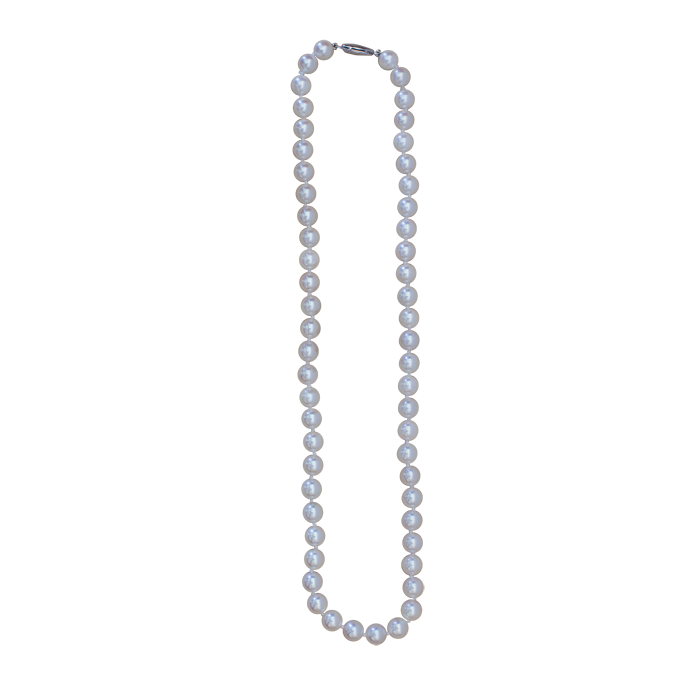 Sterling Silver Cultured White Pearl Necklace (32500297) Vardy's