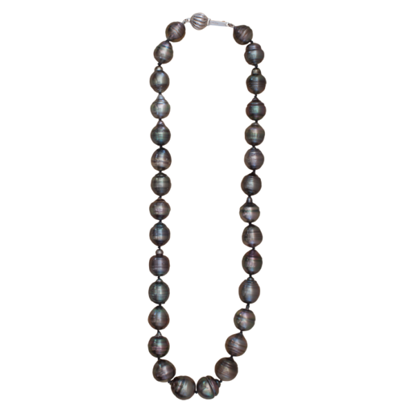 14 Karat White Gold Tahitian Peacock Pearl Necklace