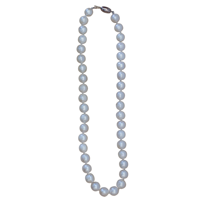 Sterling Silver Fresh Water White Pearl Necklace